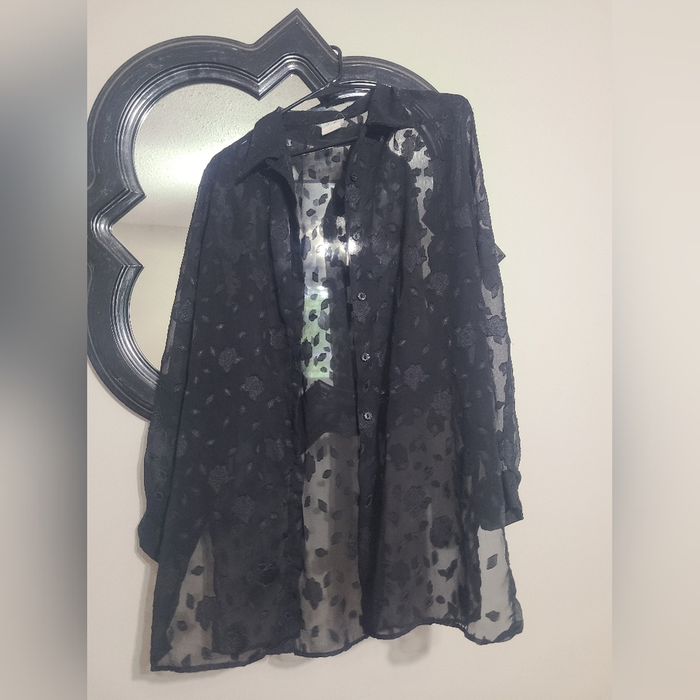Black Floral Blouse